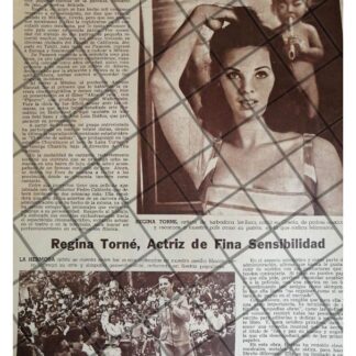 AFICHE ANTIGUO INICIOS DE LA ACTRIZ, REGINA TORNE 1967