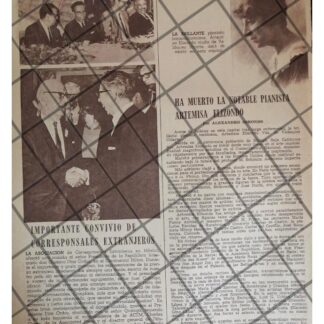 AFICHE ANTIGUO MUERE LA PIANISTA. ARTEMISA ELIZONDO 1968