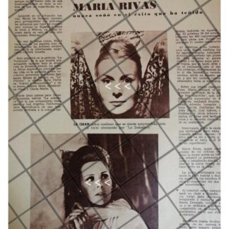 AFICHE ANTIGUO INICIOS DE LA ACTRIZ MARIA RIVAS 1960s