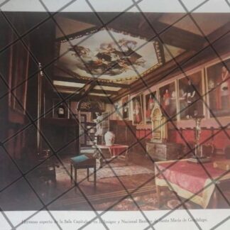 GRABADO ANTIGUO 1938 SALA CAPITULAR BASILICA GUADALUPE