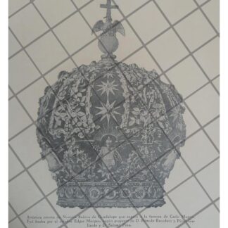 GRABADO ANTIGUO CORONA DE LA VIRGEN DE GUADALUPE 1938