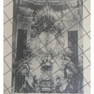 GRABADO ANTIGUO LA VIRGEN MARIA EN EL TRONO BERNINI 1938