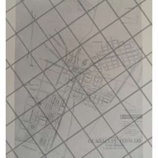 GRABADO ANTIGUO PLANO DE LA VILLA DE GUADALUPE 1931
