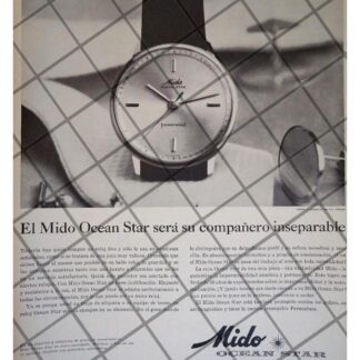 CARTEL PUBLICITARIO RETRO RELOJES MIDO OCEAN STAR 1961 /7
