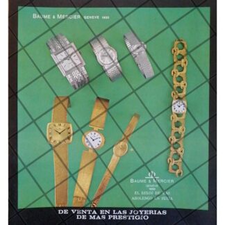 CARTEL PUBLICITARIO RETRO RELOJES BAUME & MERCIER 1968 /4