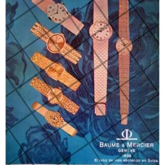 CARTEL PUBLICITARIO RETRO RELOJES BAUME & MERCIER 1969 /3