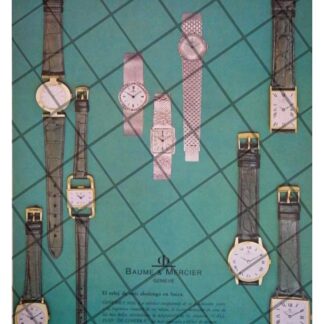 CARTEL PUBLICITARIO RETRO RELOJES BAUME & MERCIER 1967