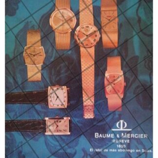 CARTEL PUBLICITARIO RETRO RELOJES BAUME & MERCIER 1969