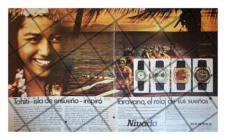 CARTEL RETRO RELOJES NIVADA GRENCHEN TARAVANA 69