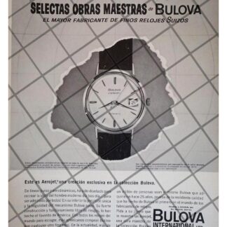 CARTEL PUBLICITARIO RETRO RELOJES BULOVA AEROJET 1963