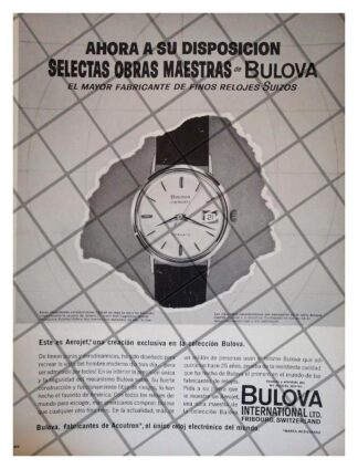 CARTEL PUBLICITARIO RETRO RELOJES BULOVA AEROJET 1963