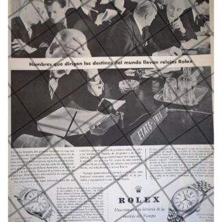 CARTEL PUBLICITARIO RETRO RELOJES ROLEX Y LA O.N.U /39