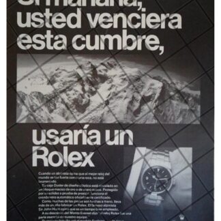 CARTEL PUBLICITARIO RETRO RELOJES ROLEX Y MONTE EVEREST