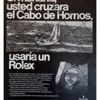 CARTEL PUBLICITARIO RETRO RELOJES ROLEX. CABO DE HORNOS