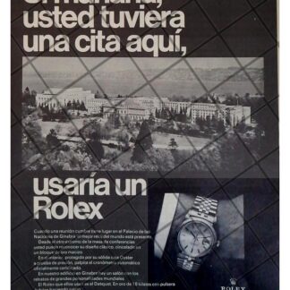 CARTEL PUBLICITARIO RETRO RELOJES ROLEX Y LA O.N.U. 1969