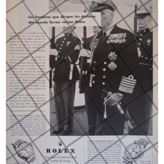 CARTEL RETRO RELOJES ROLEX Y EL REY EDUARDO VIII 1960