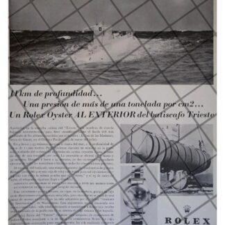 CARTEL RETRO RELOJES ROLEX Y EL BATISCAFO TRIESTE 1960