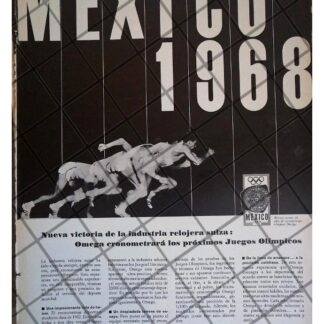 CARTEL PUBLICITARIO RETRO RELOJES OMEGA Y MEXICO 68 /2
