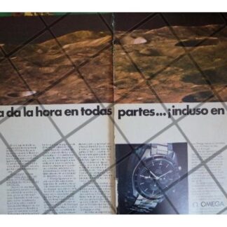 CARTEL RETRO RELOJES OMEGA Y VIAJE A LA LUNA 1969