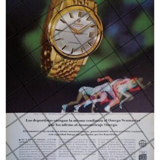 CARTEL PUBLICITARIO RETRO RELOJES OMEGA Y MEXICO 68