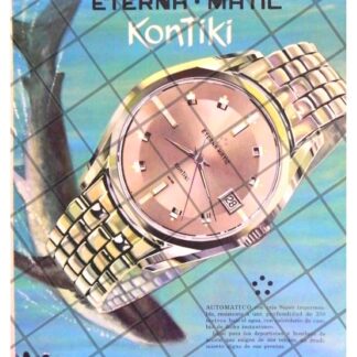 CARTEL PUBLICITARIO RETRO RELOJES ETERNAMATIC KONTIKI 65