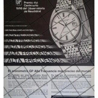 CARTEL PUBLICITARIO RETRO RELOJES GIRARD PERREGAUX 1966