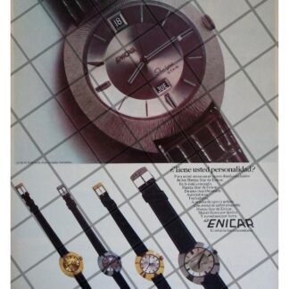 CARTEL PUBLICITARIO RETRO RELOJES ENICAR SHERPA STAR 1964