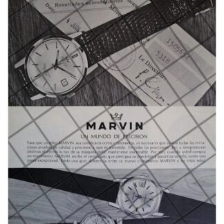 CARTEL PUBLICITARIO RETRO. RELOJES MARVIN AUTOMATIC 1965