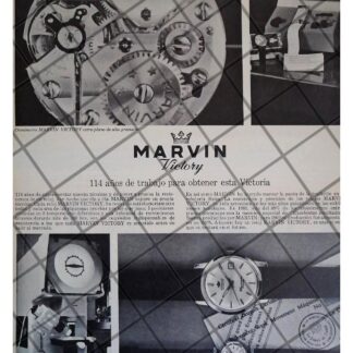 CARTEL PUBLICITARIO RETRO. RELOJES MARVIN VICTORY 1964