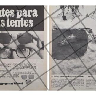 2 CARTELES PUBLICITARIOS RETRO. GAFAS POLAROID 1969