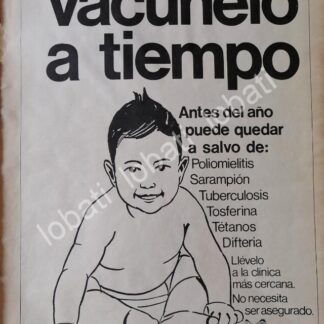CARTEL ANTIGUO ORIGINAL DE CAMPAÑA DE VACUNACION IMSS 1980 /59