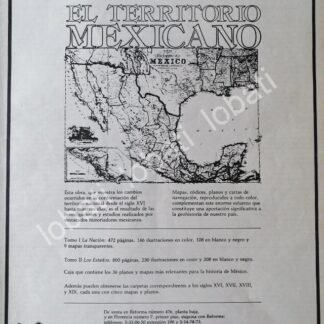 CARTEL ANTIGUO ORIGINAL DE IMSS PRESENTA EL LIBRO: EL TERRITORIO MEXICANO 1980 /61