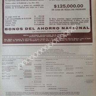 CARTEL ANTIGUO BONOS DEL AHORRO NACIONAL 1971