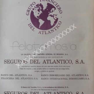 CARTEL ANTIGUO BANCO DEL ATLANTICO 1971 /138