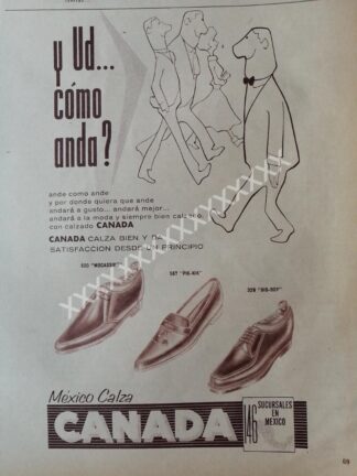 CARTEL ANTIGUO ZAPATERIAS CANADA 1959 /825