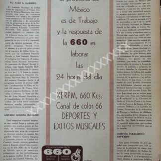CARTEL ANTIGUO RADIO DIFUSORA XERPM 1959 /103