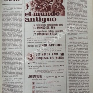 CARTEL ANTIGUO EL METODO LINGUAPHONE 1959