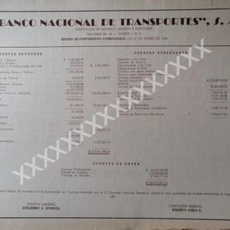 CARTEL ANTIGUO BANCO NACIONAL DE TRANSPORTES 1959