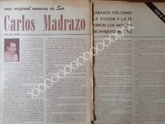 CARTEL ANTIGUO ORIGINAL DE . ENTREVISTA A CARLOS MADRAZO 60s