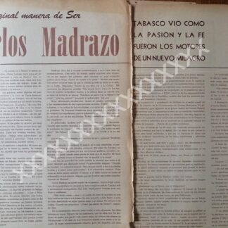 CARTEL ANTIGUO ORIGINAL DE . ENTREVISTA A CARLOS MADRAZO 60s