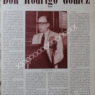 NOTA PRENSA ANTIGUA 1967 RODRIGO GOMEZ /MONTERREY
