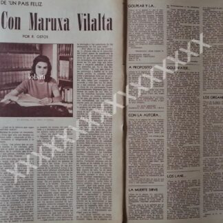 CARTEL ANTIGUO ENTREVISTA. MARUXA VILALTA SOTERAS 1964