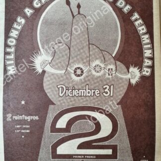 CARTEL ANTIGUO ORIGINAL DE LA LOTERIA NACIONAL 1955 / 70