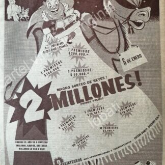 CARTEL ANTIGUO ORIGINAL DE LA LOTERIA NACIONAL 1955 / 69