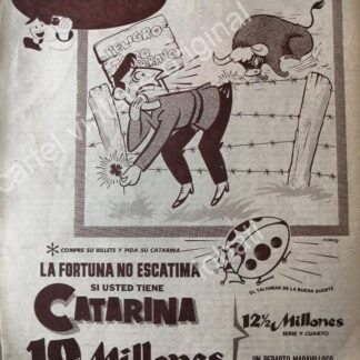 CARTEL ANTIGUO ORIGINAL DE LA LOTERIA NACIONAL. 1955 /63