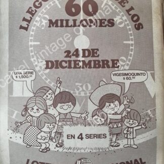 CARTEL ANTIGUO ORIGINAL DE LA LOTERIA NACIONAL. 1973 /60