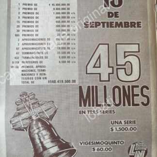 CARTEL ANTIGUO ORIGINAL DE LA LOTERIA NACIONAL. 1973 / 58