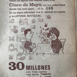 CARTEL ANTIGUO ORIGINAL DE LA LOTERIA NACIONAL. 1968 / 56