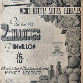 CARTEL ANTIGUO ORIGINAL DE PUBLICIDAD PATRIOTA LOTERIA NACIONAL 1942 MEXICO EN GUERRA /145