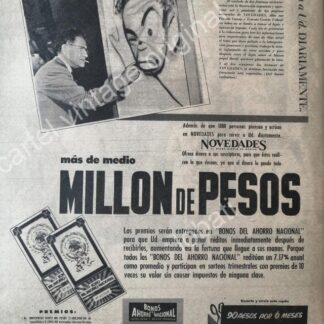 CARTEL ANTIGUO ORIGINAL DE ERNESTO GARCIA CABRAL EN CONURSO DE NOVEDADES 1960s /FEP